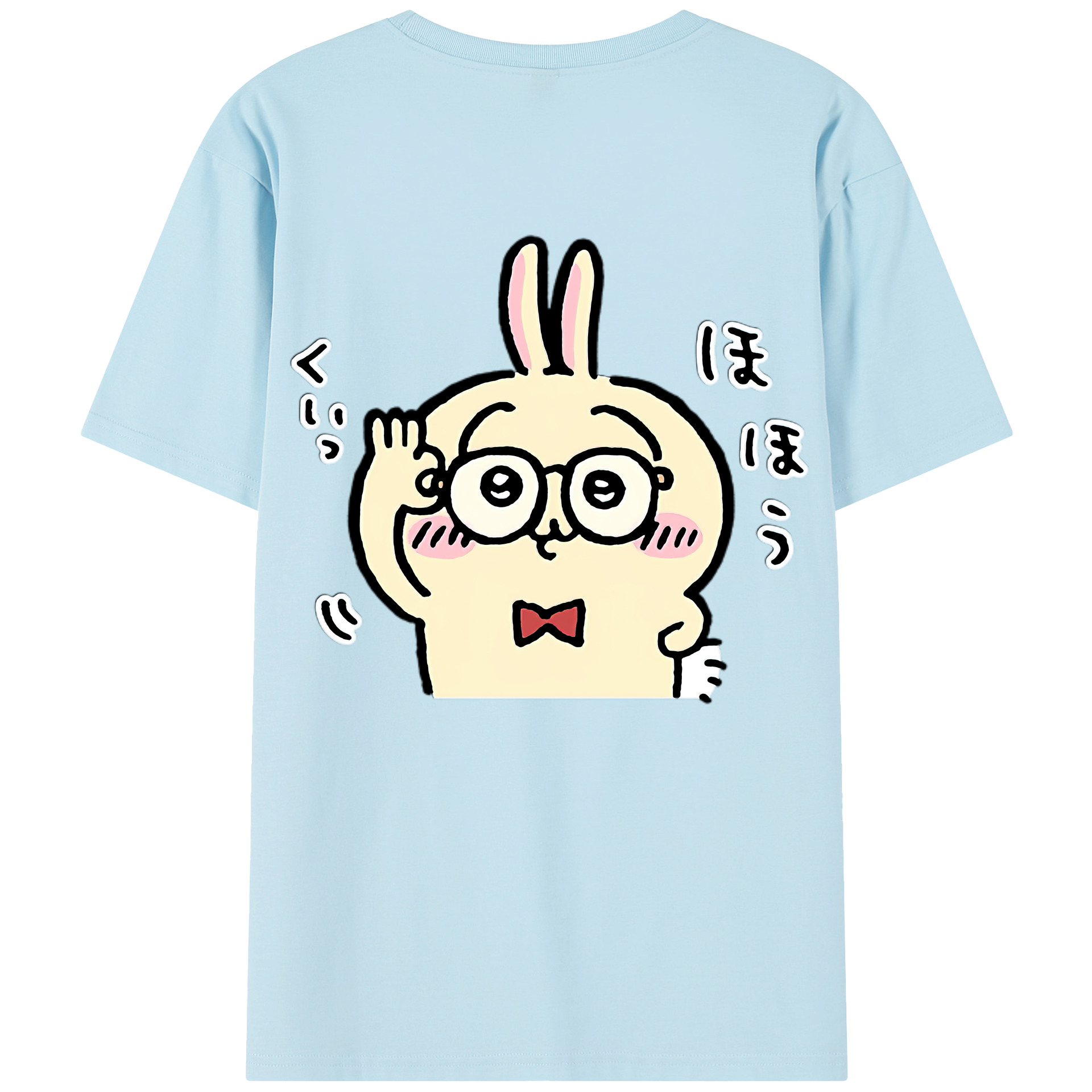 （画像用） ちいかわ うさぎ Chii-kawa usagi 綿100％半袖Tシャツ（背面プリント）